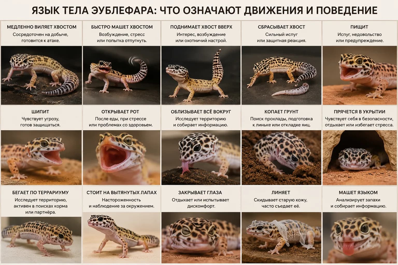 Язык тела эублефара: как понять своего питомца
